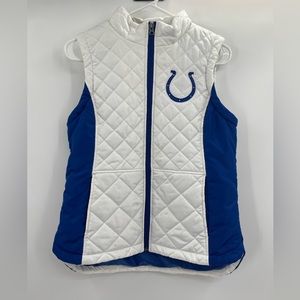 INDIANAPOLIS Colts Puffer Vest Women's Medium White Blue NFL Football